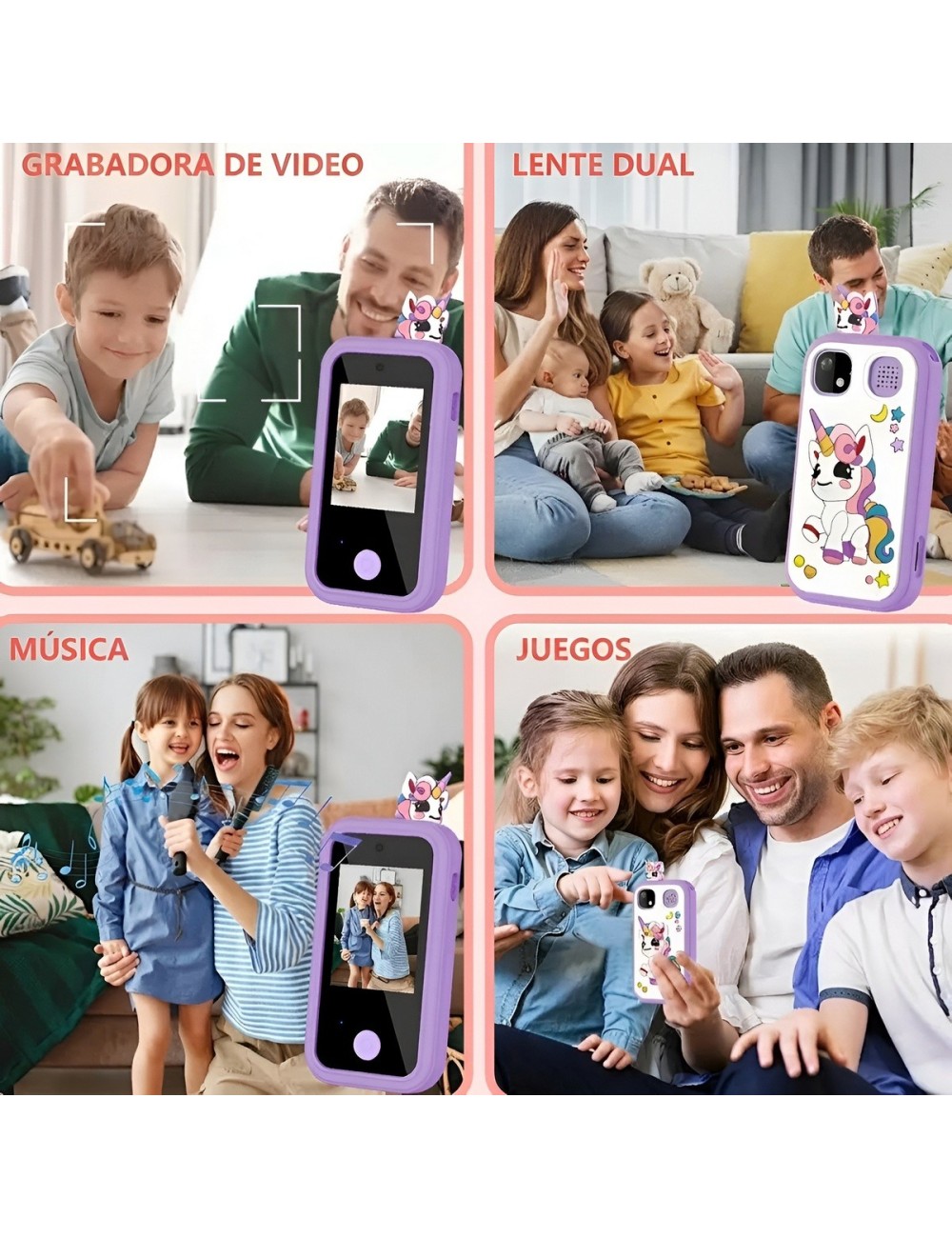 Cámara Teléfono Digital Para Niños Video Juegos