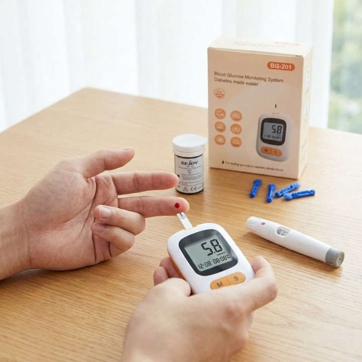 Kit Monitor De Glucosa En Sangre Bg-201 Portátil