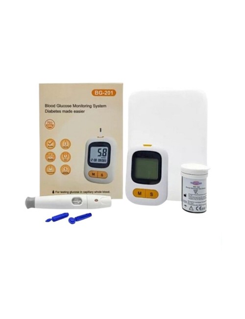 Kit Monitor De Glucosa En Sangre Bg-201 Portátil
