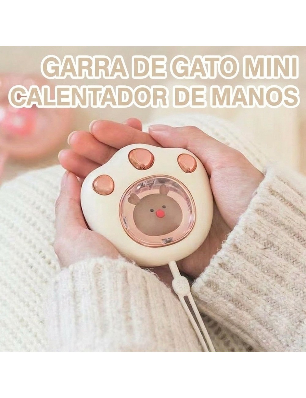 Calentador De Manos Recargable Portatil Diseño Garra Gato