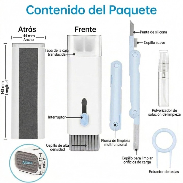 Kit Limpieza Multifuncional 7 En 1 Teclados Y Pantallas