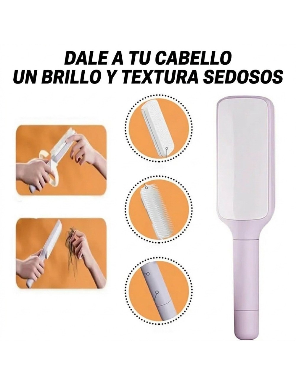 Cepillo De Cabello Autolimpiante Retractil Antiestatico