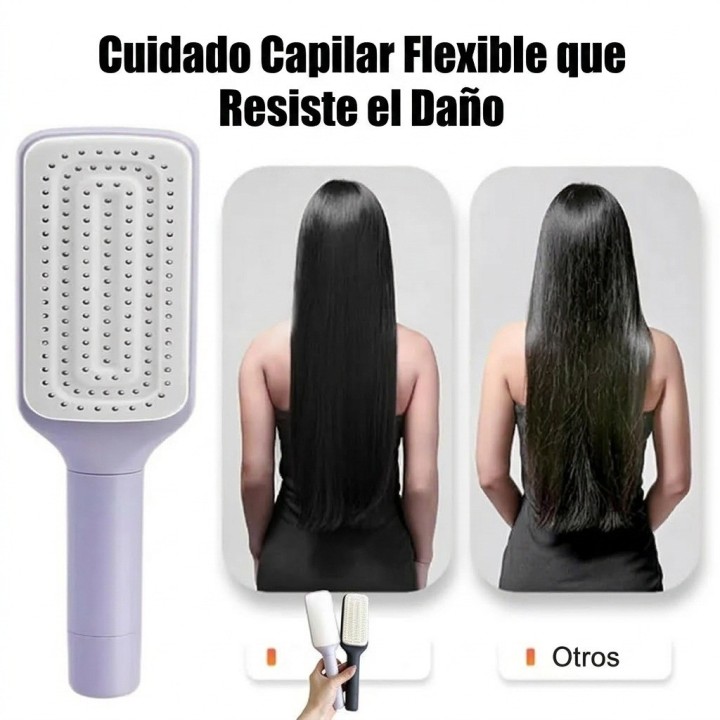 Cepillo De Cabello Autolimpiante Retractil Antiestatico