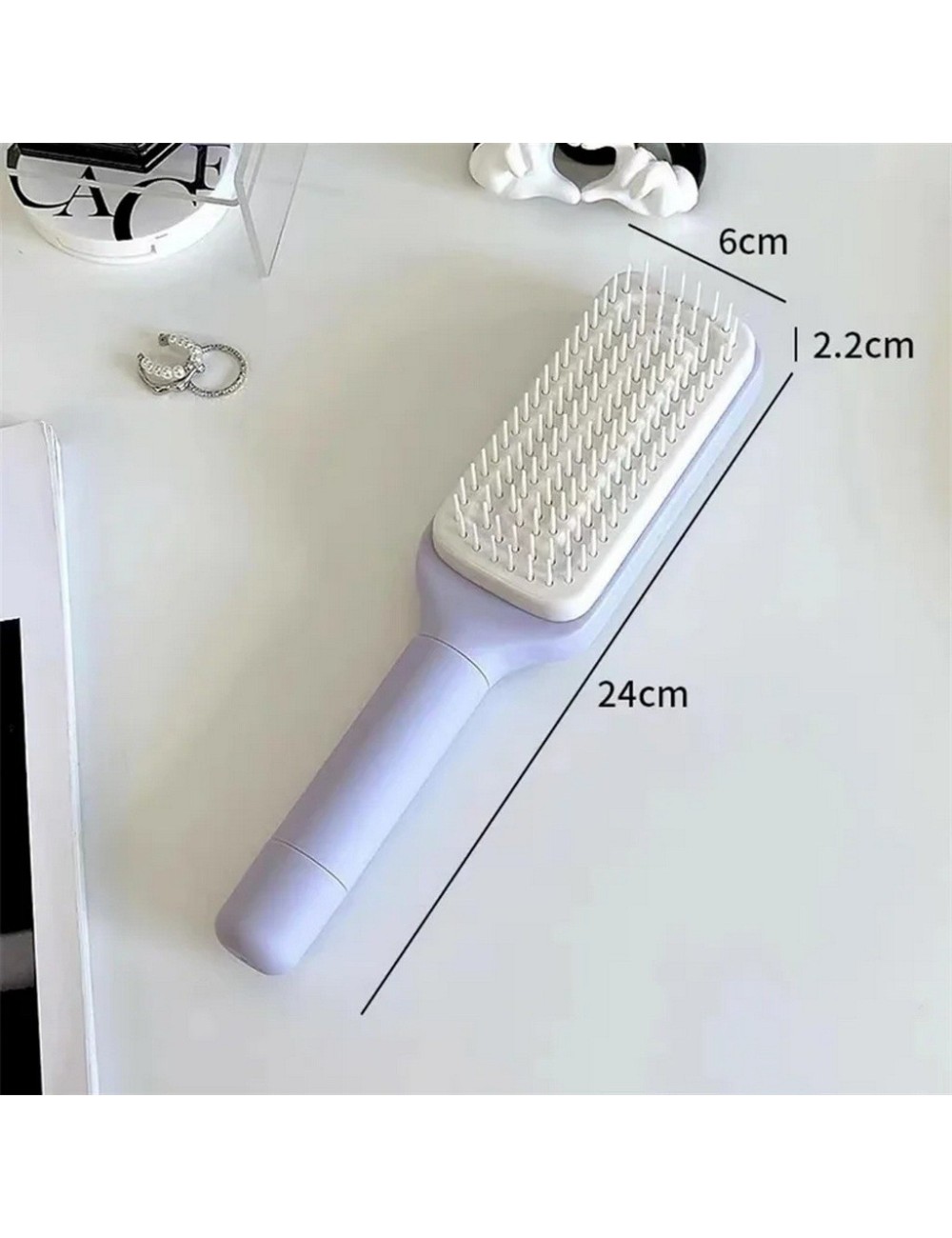 Cepillo De Cabello Autolimpiante Retractil Antiestatico