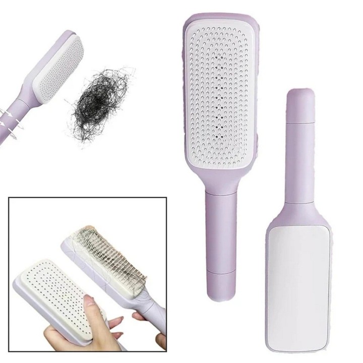 Cepillo De Cabello Autolimpiante Retractil Antiestatico