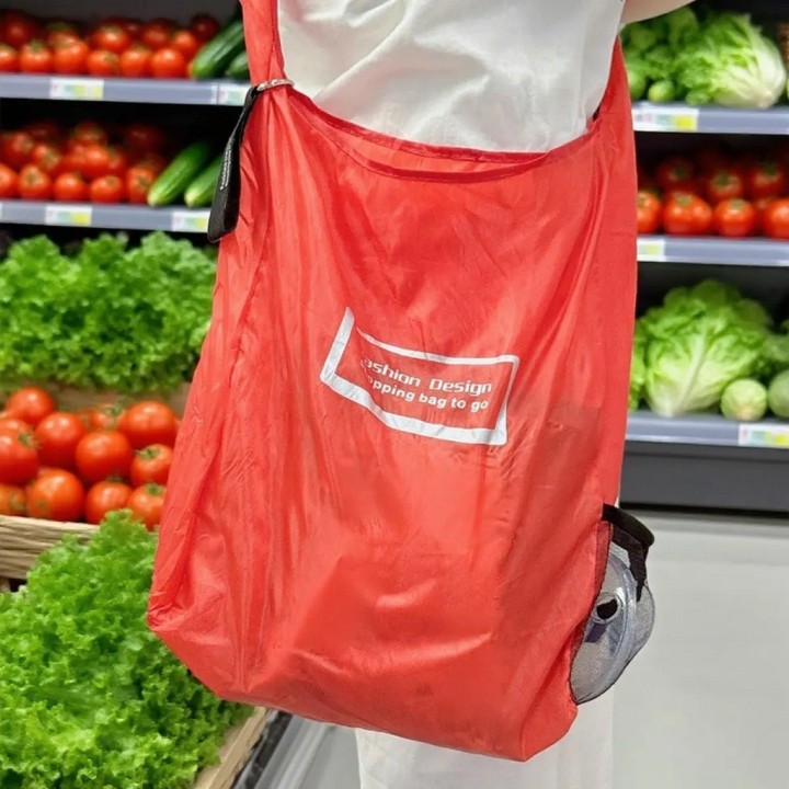 Bolsa De Compras Plegable Retractil Reutilizable Portatil
