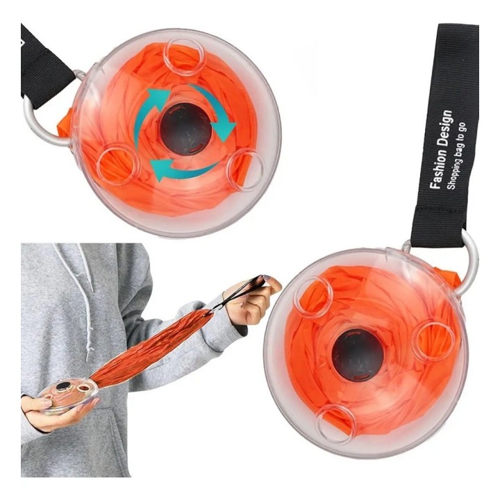 Bolsa De Compras Plegable Retractil Reutilizable Portatil