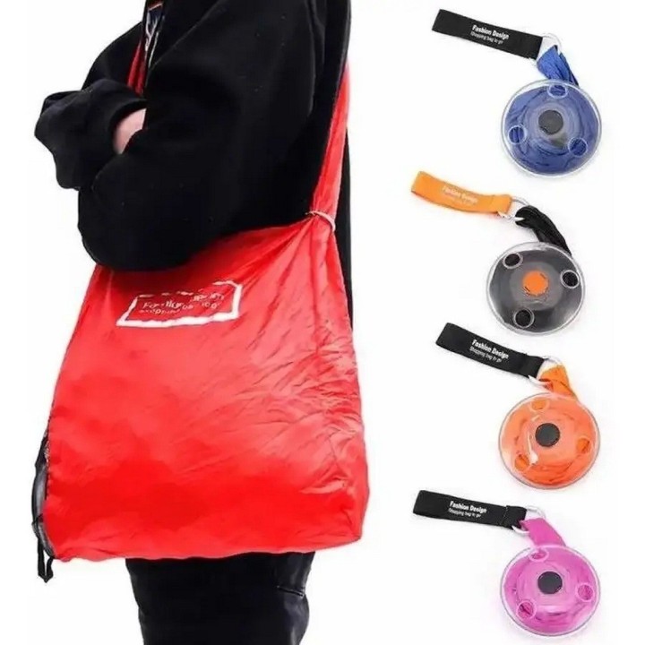 Bolsa De Compras Plegable Retractil Reutilizable Portatil