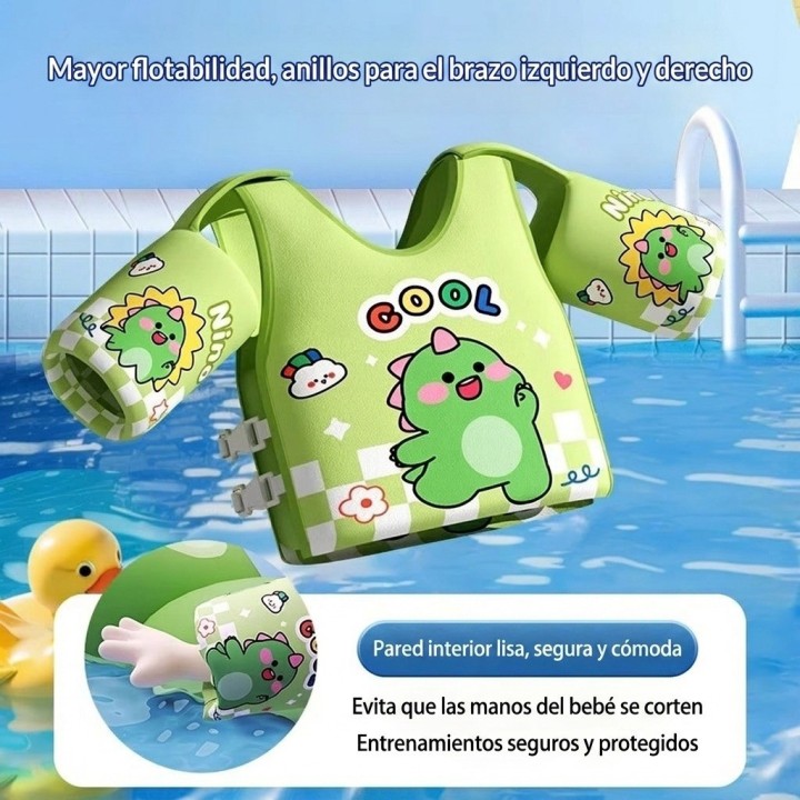Chaleco Flotador Infantil Niños Piscina Con Braceras