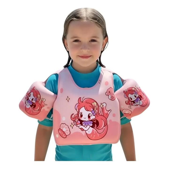 Chaleco Flotador Infantil Niños Piscina Con Braceras