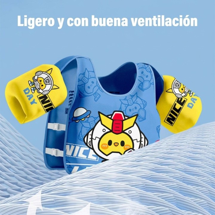 Chaleco Flotador Infantil Niños Piscina Con Braceras