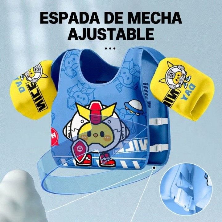 Chaleco Flotador Infantil Niños Piscina Con Braceras