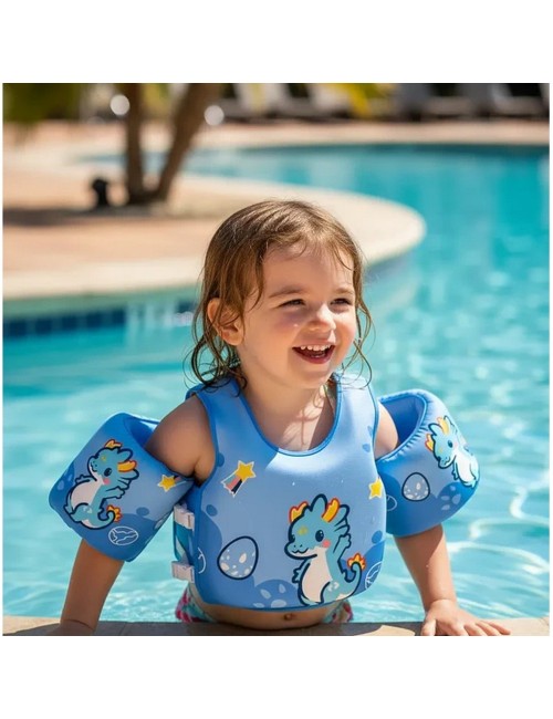 Chaleco Flotador Infantil Niños Piscina Con Braceras
