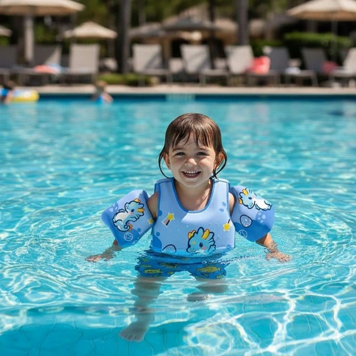 Chaleco Flotador Infantil Niños Piscina Con Braceras