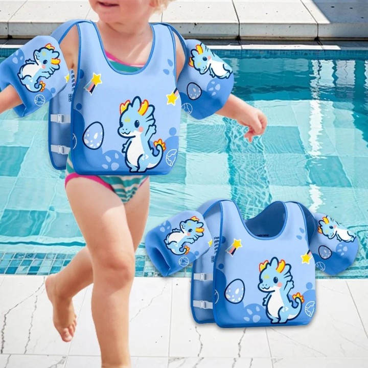 Chaleco Flotador Infantil Niños Piscina Con Braceras