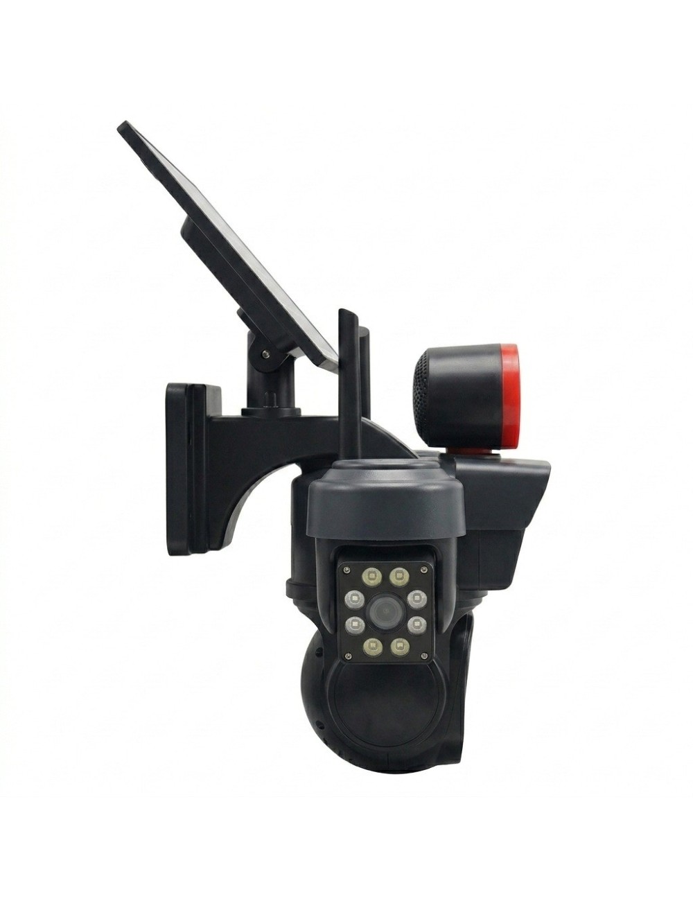 Camara Seguridad Exterior Tres Lentes Panel Solar Alarma