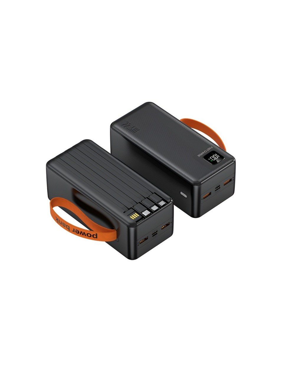 Power Bank 50000mah Cables Integrados Carga Rápida Portátil