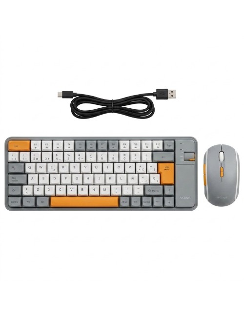 Combo Teclado Y Mouse Inalámbrico Bluetooth Recargable