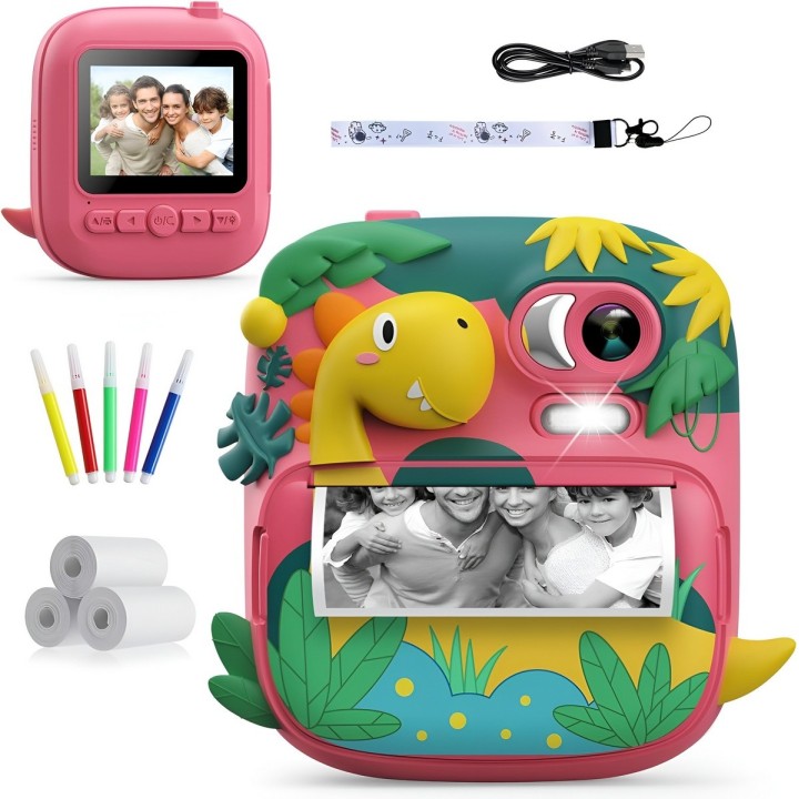 Camara Infantil Impresion Instantanea Dinosaurio Portable