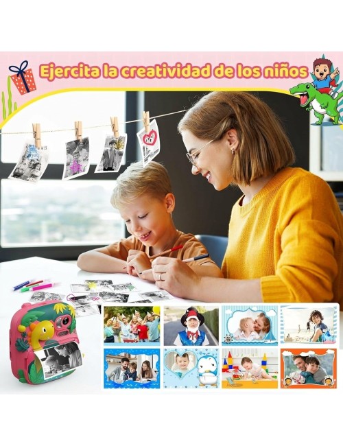 Camara Infantil Impresion Instantanea Dinosaurio Portable