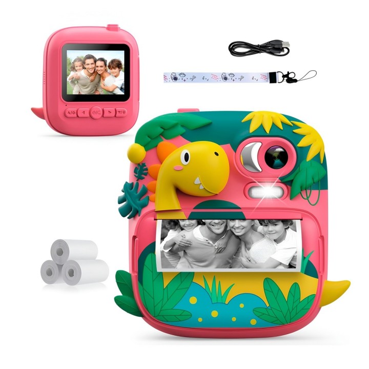 Camara Infantil Impresion Instantanea Dinosaurio Portable