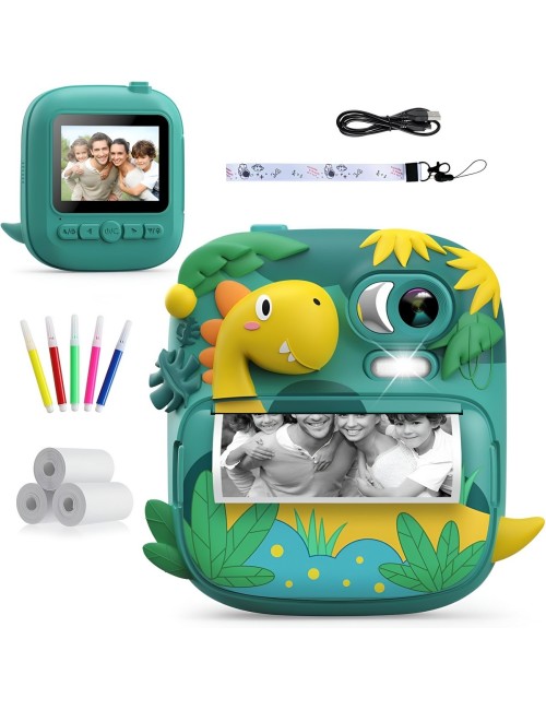 Camara Infantil Impresion Instantanea Dinosaurio Portable