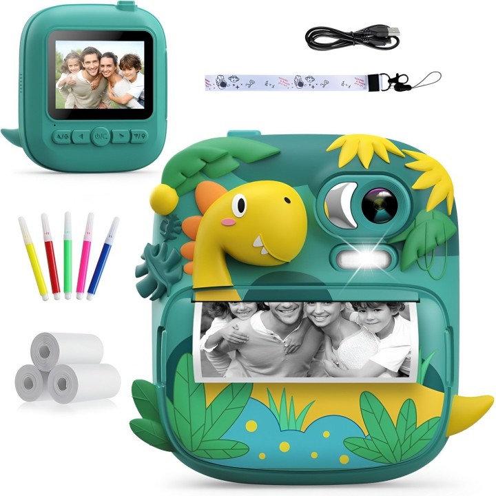 Camara Infantil Impresion Instantanea Dinosaurio Portable