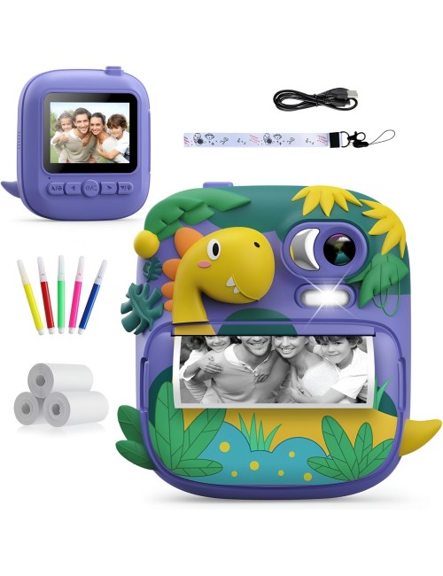 Camara Infantil Impresion Instantanea Dinosaurio Portable