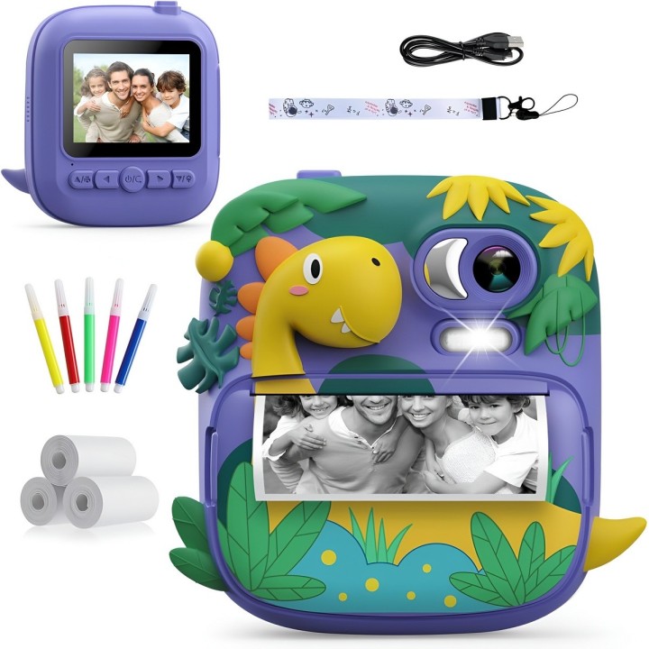 Camara Infantil Impresion Instantanea Dinosaurio Portable