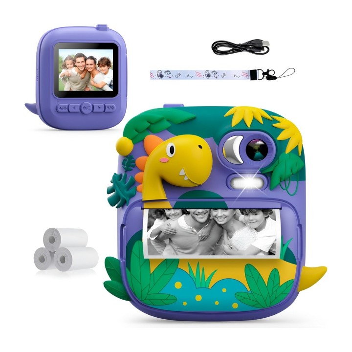 Camara Infantil Impresion Instantanea Dinosaurio Portable