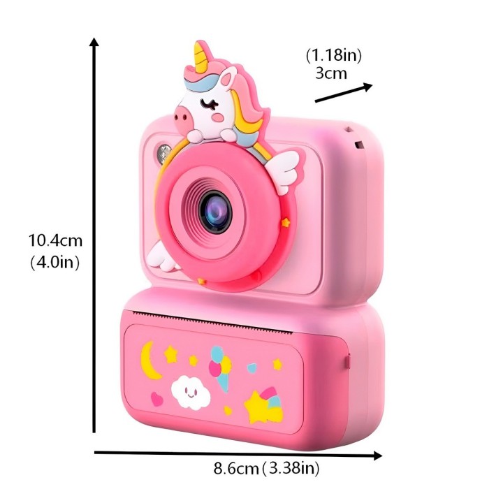 Cámara Digital Infantil Impresión Instantánea Unicornio
