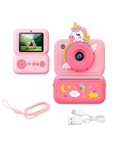 Cámara Digital Infantil Impresión Instantánea Unicornio