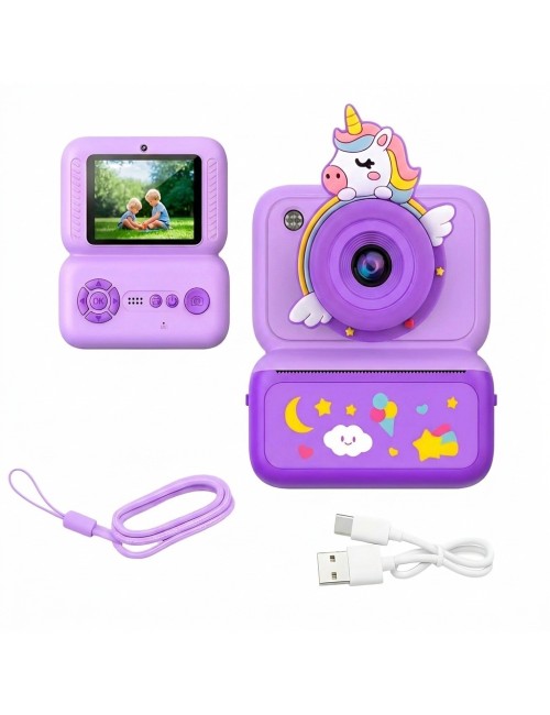 Cámara Digital Infantil Impresión Instantánea Unicornio