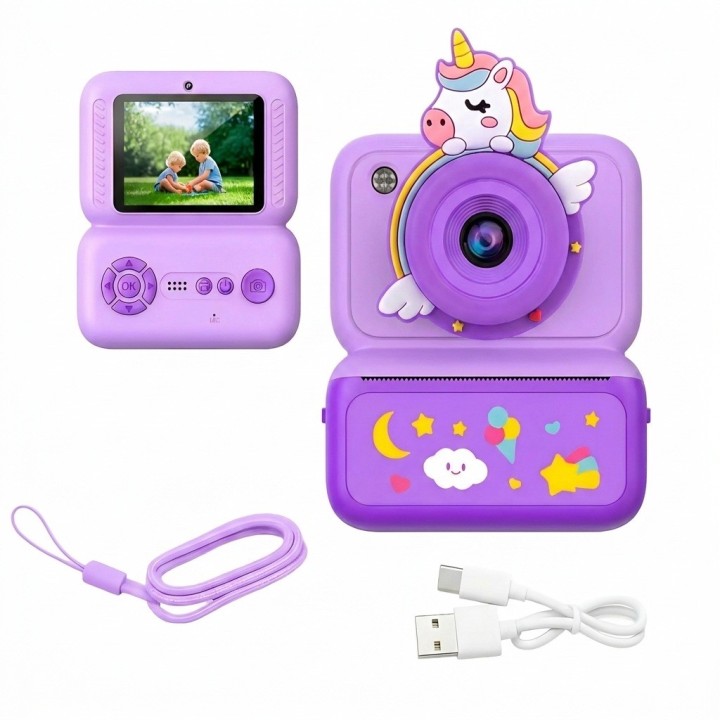 Cámara Digital Infantil Impresión Instantánea Unicornio