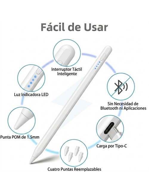 Lápiz Óptico Universal Para Tablet Celular Ios Android Negro