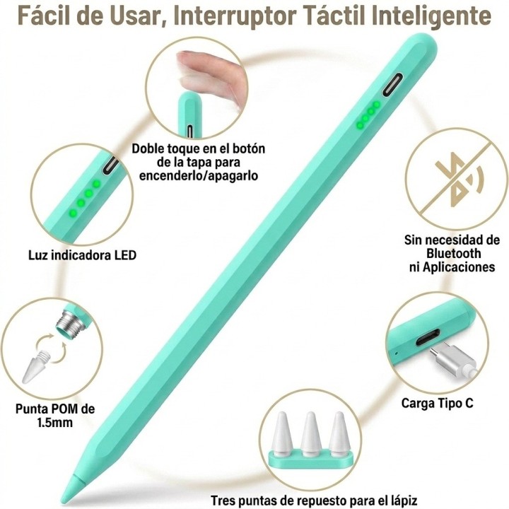 Lápiz Óptico Universal Para Tablet Celular Ios Android Negro