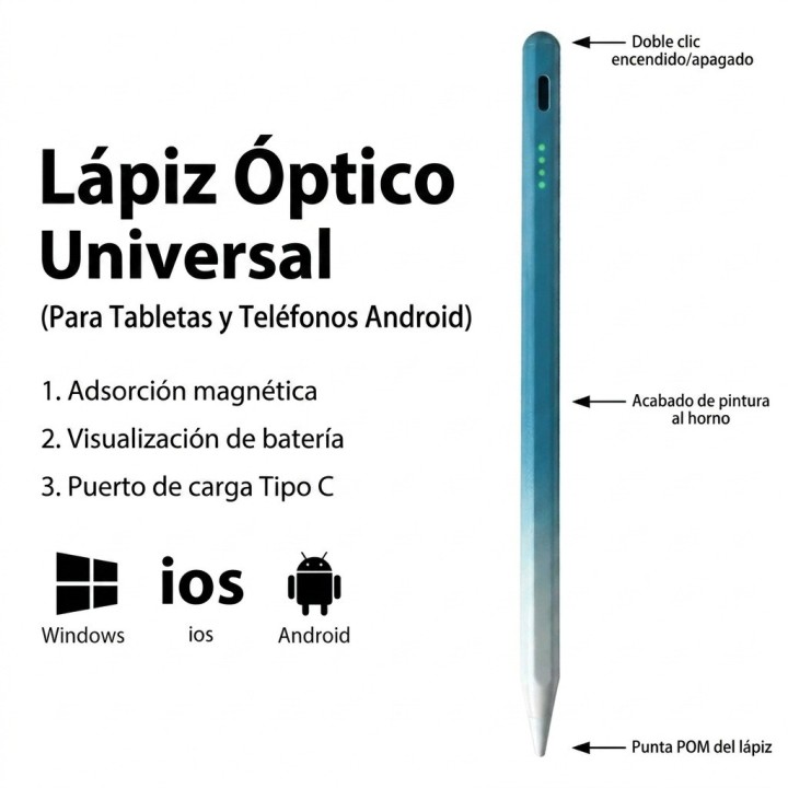 Lápiz Óptico Universal Celular Tableta Bicolor Rosa