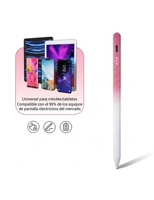 Lápiz Óptico Universal Celular Tableta Bicolor Rosa