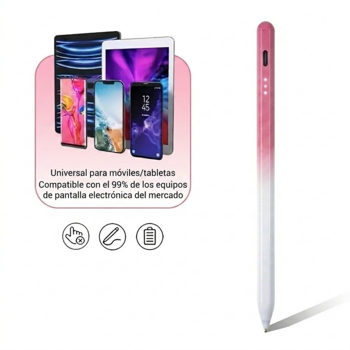 Lápiz Óptico Universal Celular Tableta Bicolor Rosa