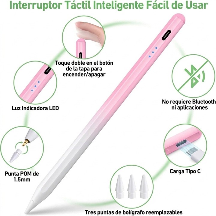 Lápiz Óptico Universal Celular Tableta Bicolor Rosa