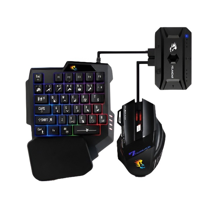 Combo Teclado Y Mouse Gamer N2000 Para Celular + Adaptador
