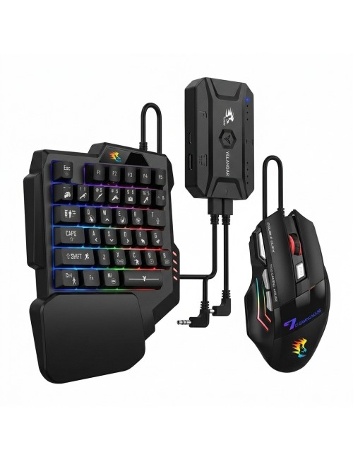 Combo Teclado Y Mouse Gamer N2000 Para Celular + Adaptador