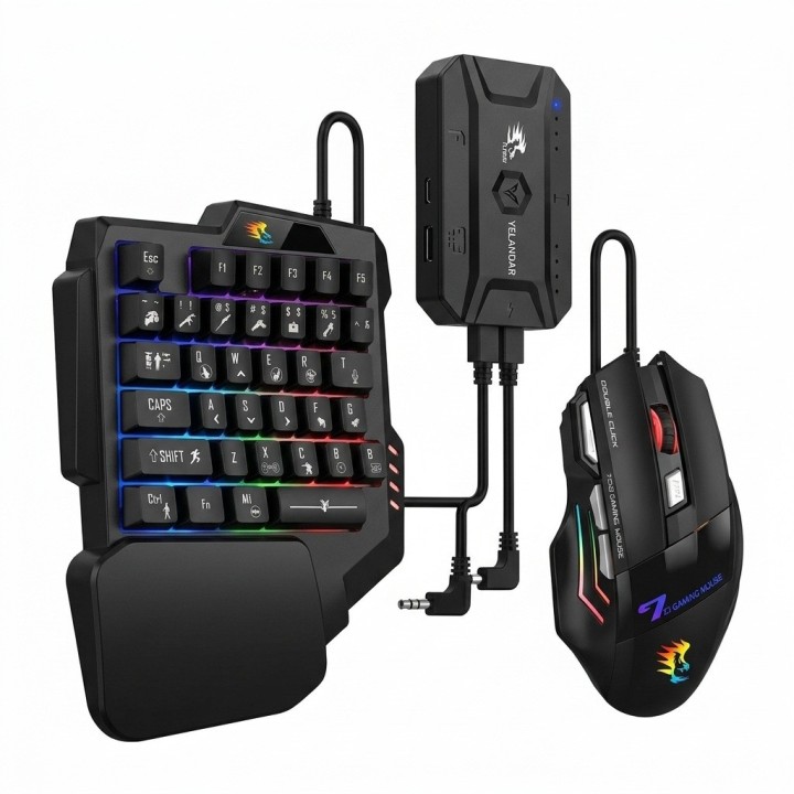 Combo Teclado Y Mouse Gamer N2000 Para Celular + Adaptador