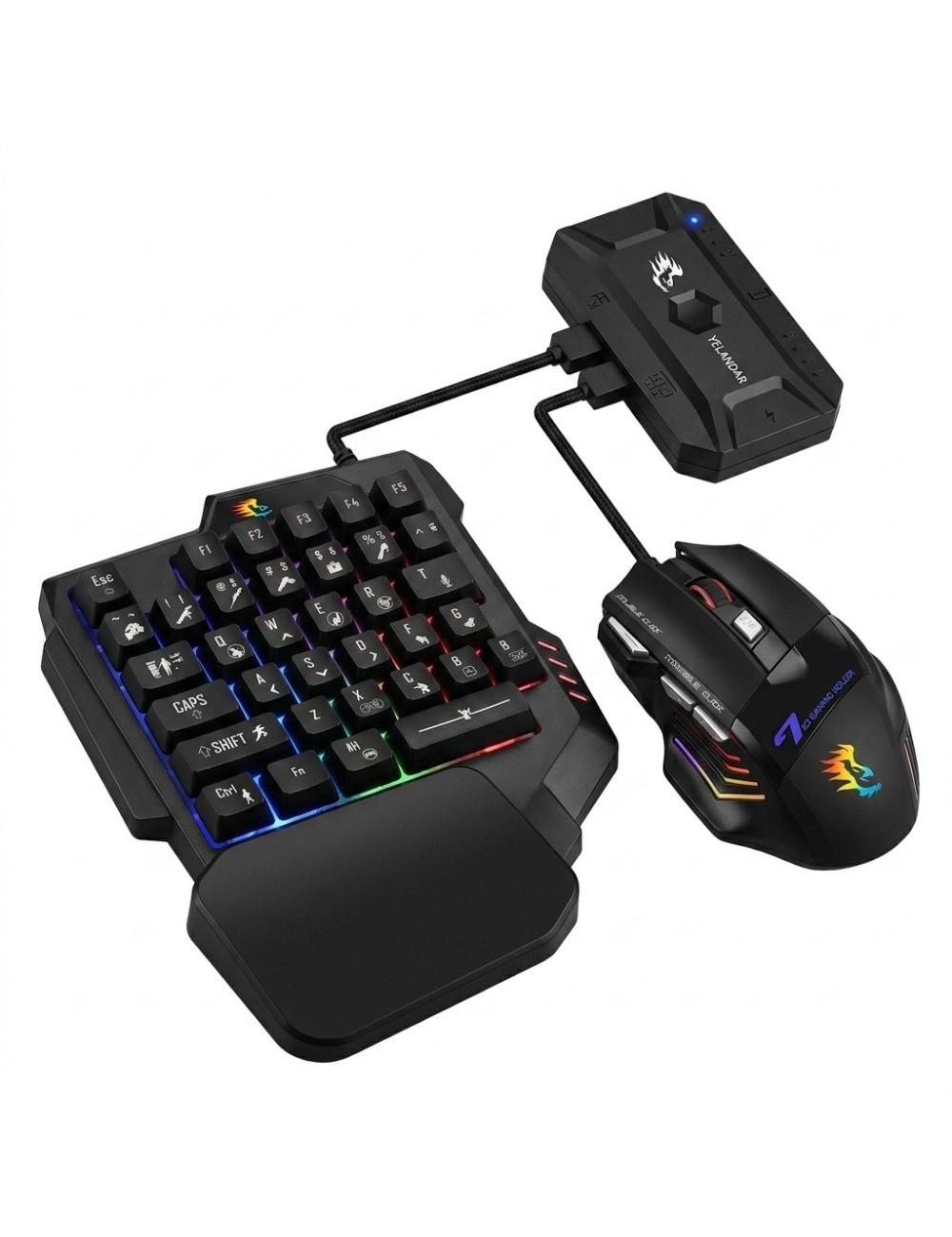 Combo Teclado Y Mouse Gamer N2000 Para Celular + Adaptador