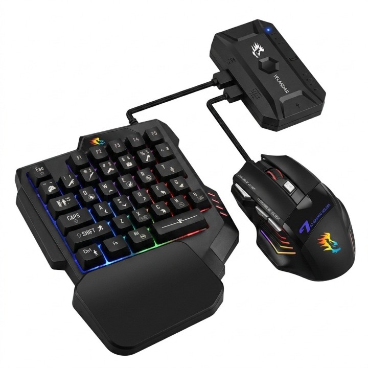 Combo Teclado Y Mouse Gamer N2000 Para Celular + Adaptador