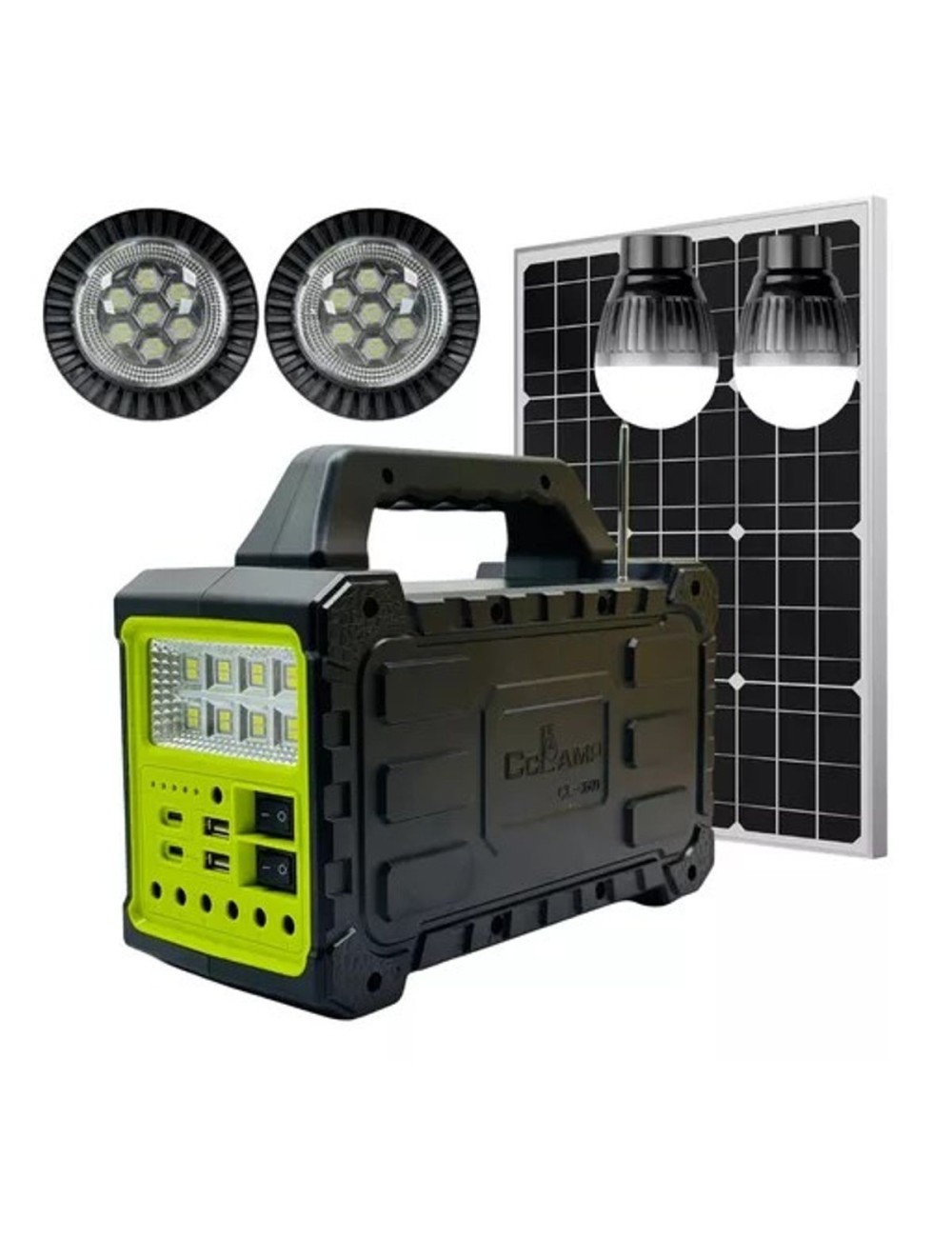 Generador Planta Sistema Solar Portátil Cl-3609 4 Focos Led