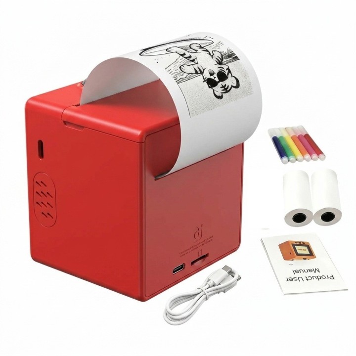 Impresora Térmica Inteligente Ai Infantil Roja Portátil