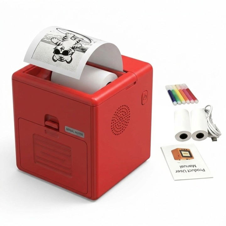Impresora Térmica Inteligente Ai Infantil Roja Portátil
