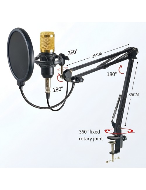 Kit Micrófono Condensador Estudio Y Tarjeta De Sonido V8