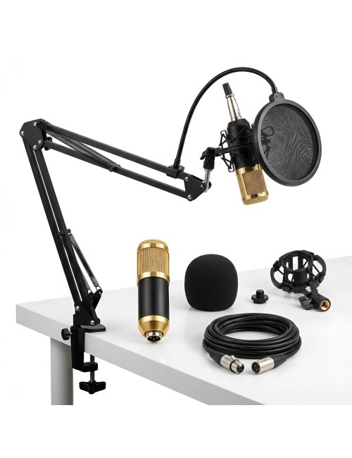 Kit Micrófono Condensador Estudio Y Tarjeta De Sonido V8